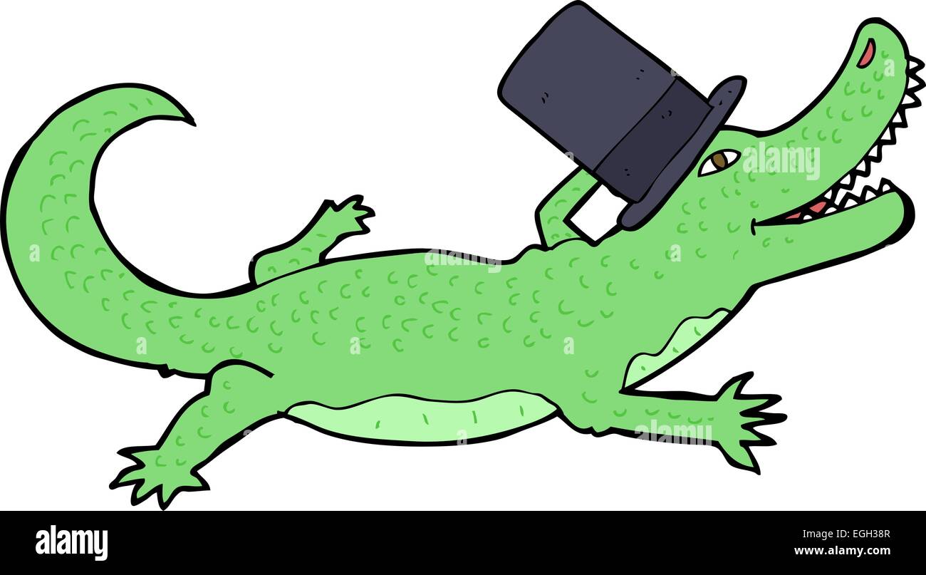 cartoon crocodile in top hat Stock Vector Image & Art - Alamy