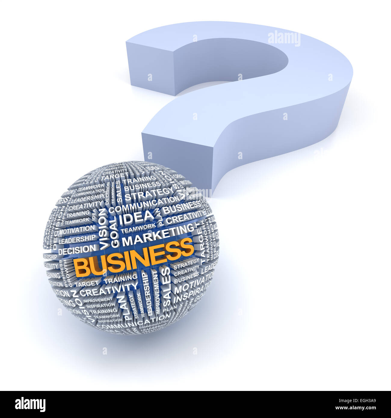 Business questions concept, 3d render Stock Photo