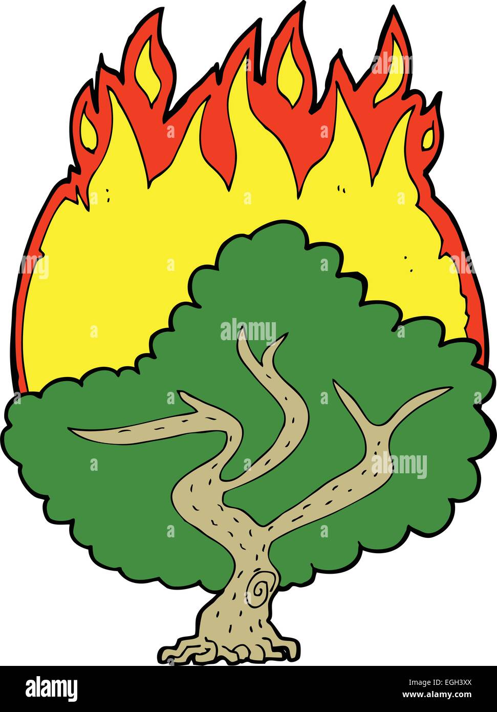 cartoon burning tree Stock Vector Image & Art Alamy
