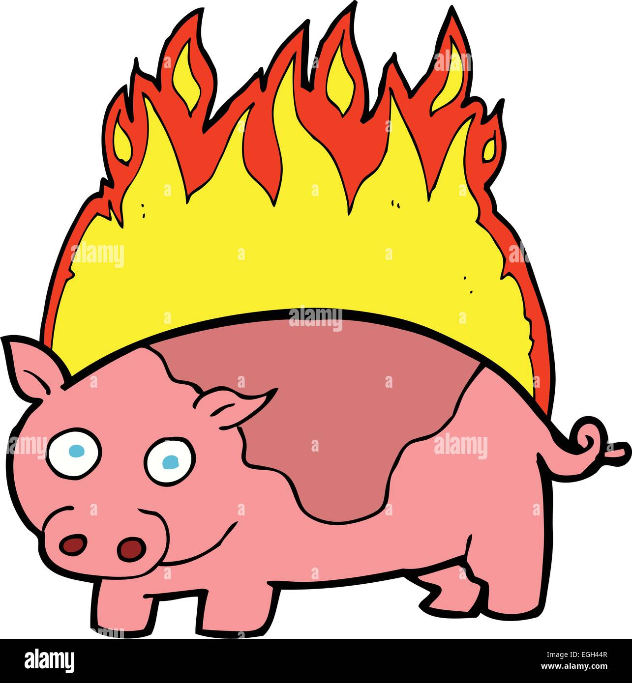 Cartoon pig on fire cartoon Stock Vector Images Alamy