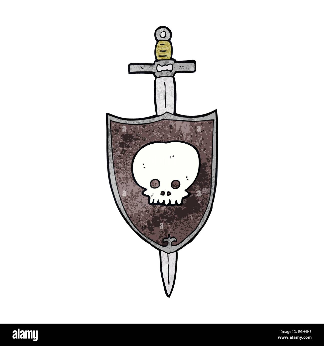 cartoon sword and shield with skull Stock Vector Image & Art - Alamy