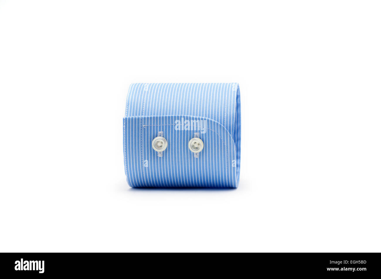 blue shirt sleeve cuff isolated on white background Stock Photo