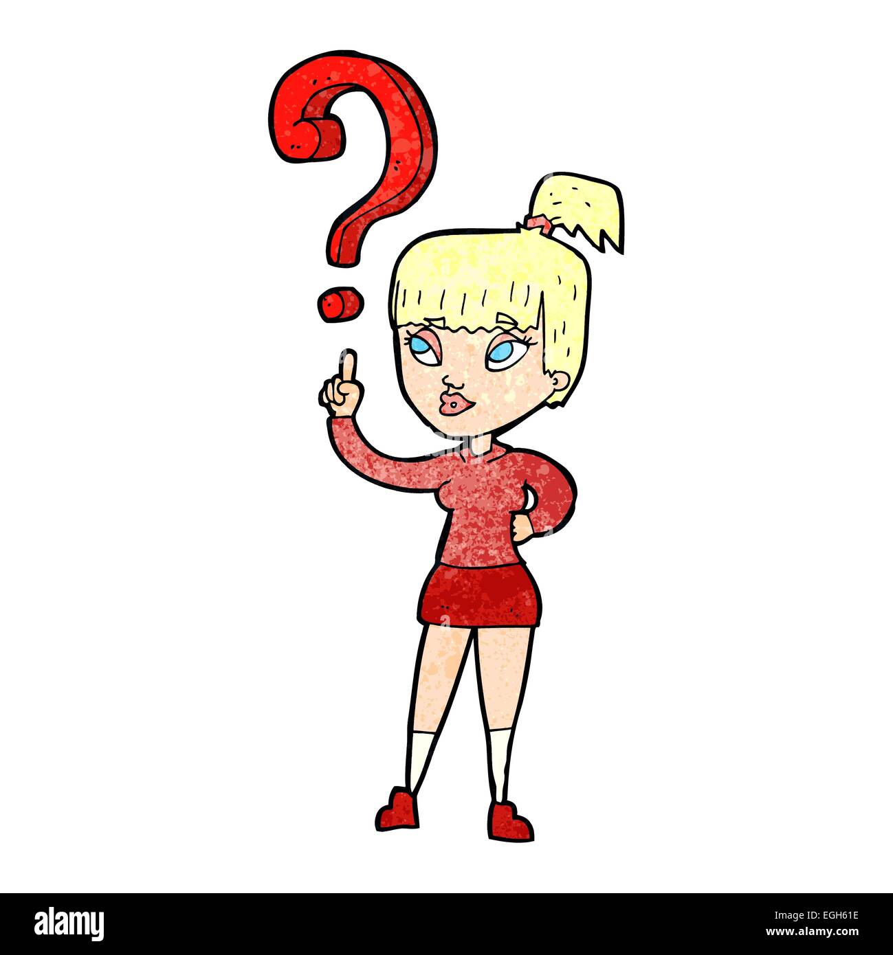 cartoon woman asking an interesting question Stock Vector Image & Art ...