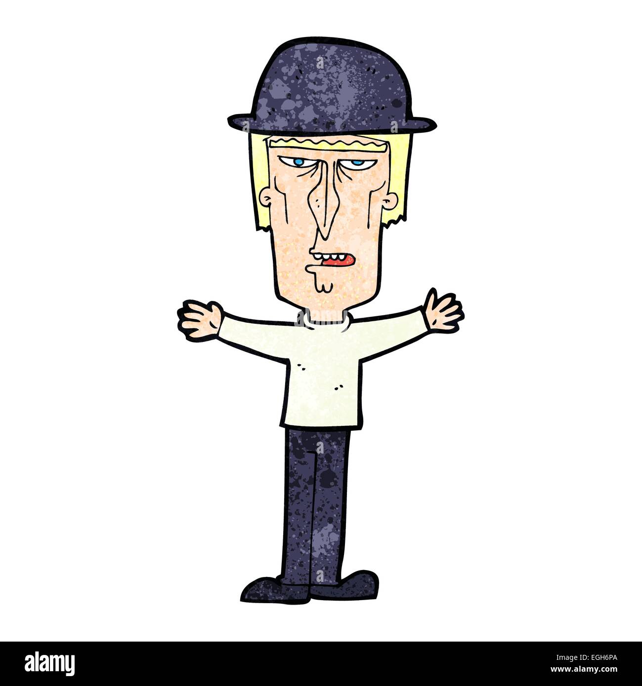 cartoon man wearing british bowler hat Stock Vector Image & Art - Alamy