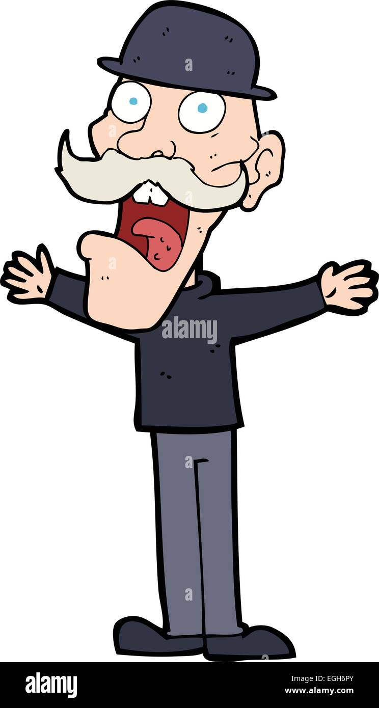 cartoon man wearing british bowler hat Stock Vector Image & Art - Alamy