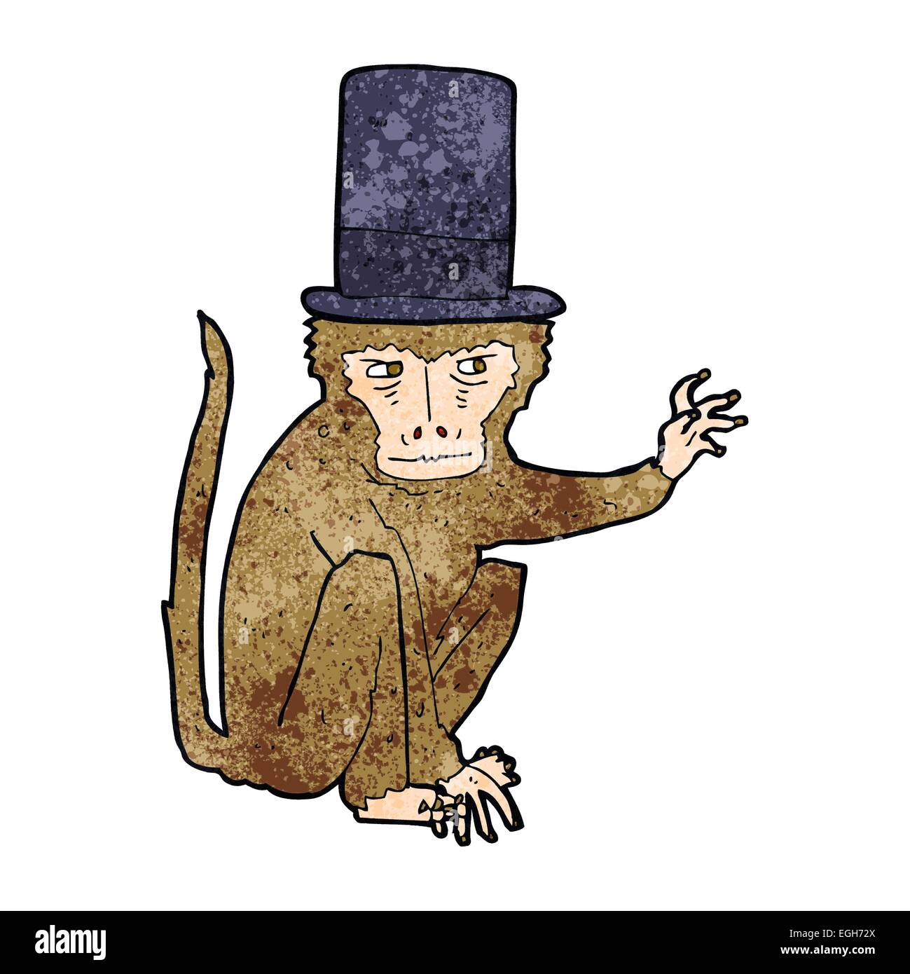 cartoon monkey wearing top hat Stock Vector Image & Art - Alamy