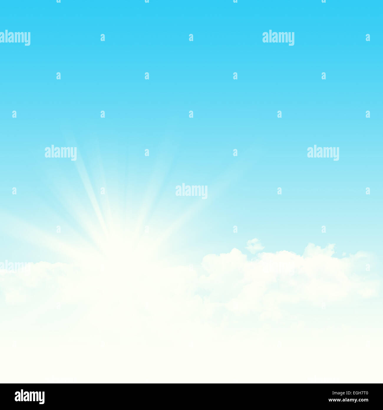Blue sky and clouds abstract background illustration with copy space ...