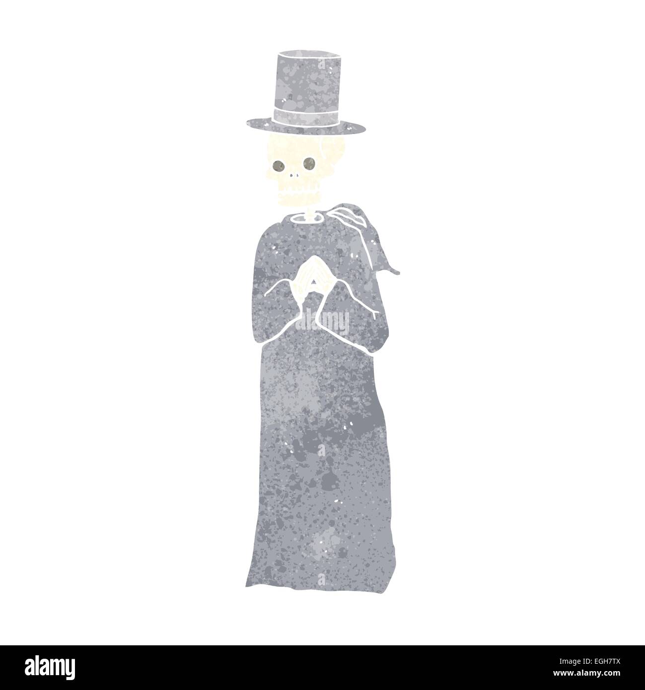 cartoon spooky skeleton wearing robe and top hat Stock Vector Image ...