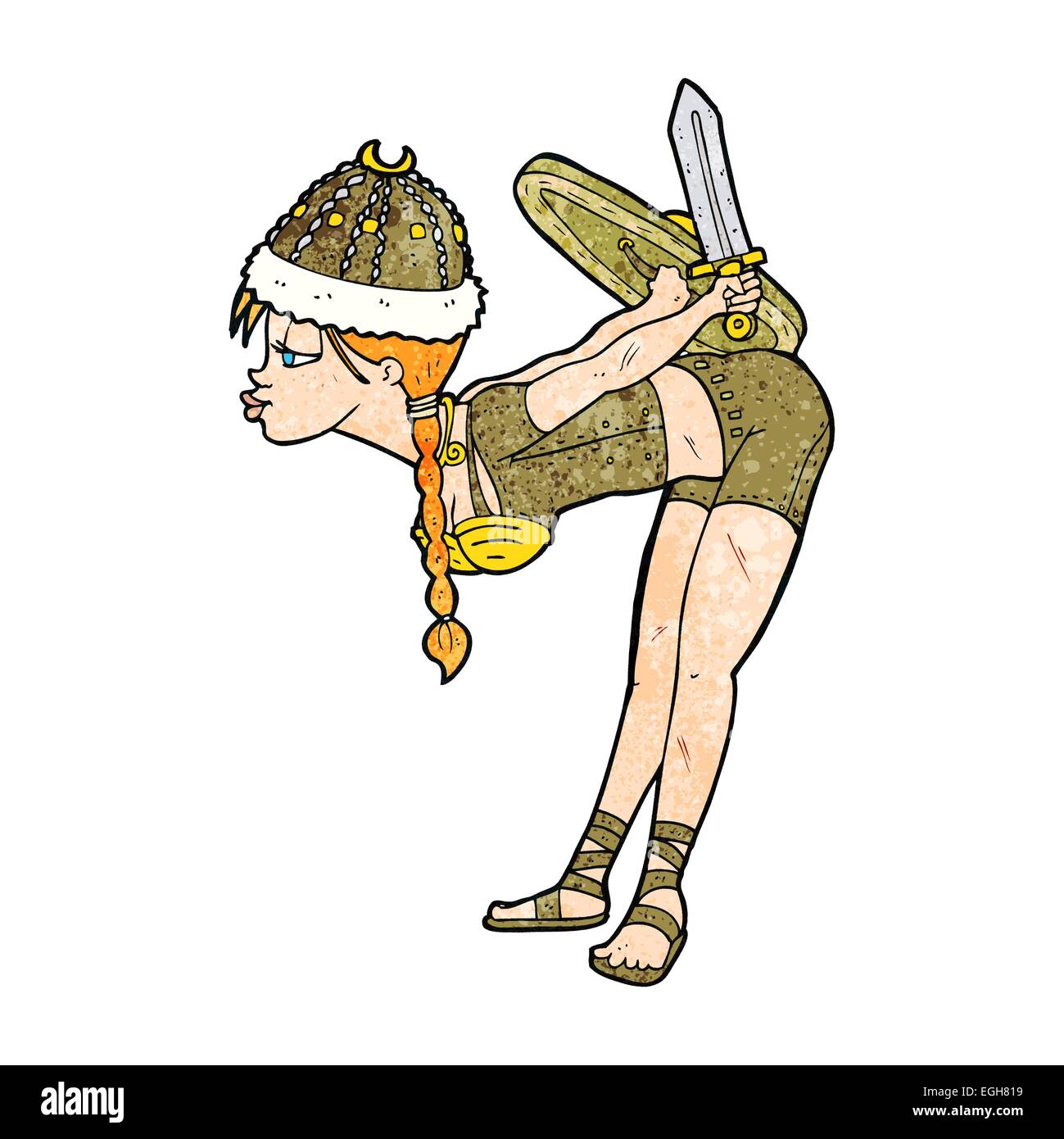 cartoon barbarian viking girl Stock Vector Image & Art Alamy