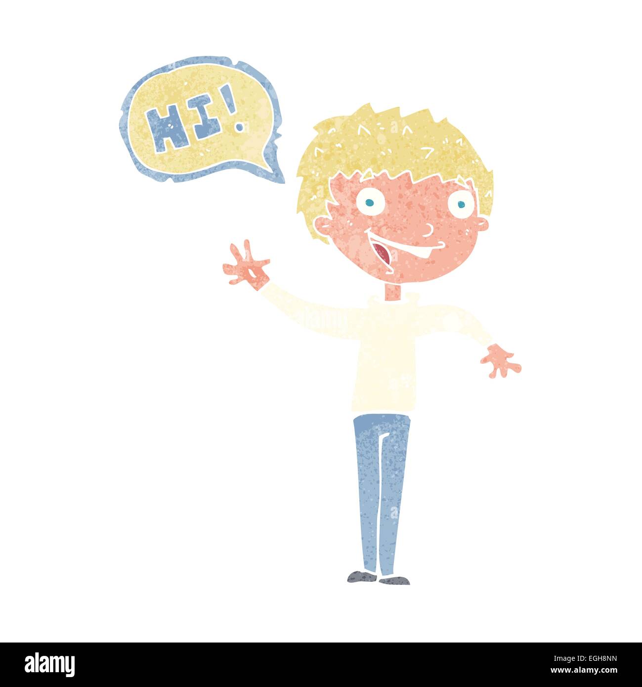 cartoon boy saying hi Stock Vector Image & Art Alamy