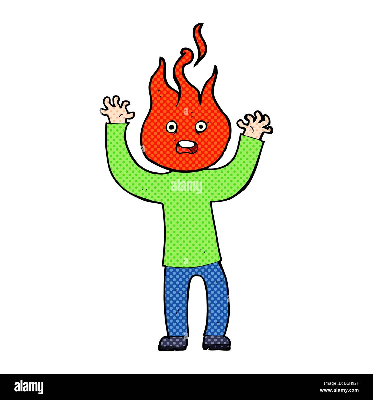 Cartoon Man With Head On Fire Stock Vector Image & Art - Alamy