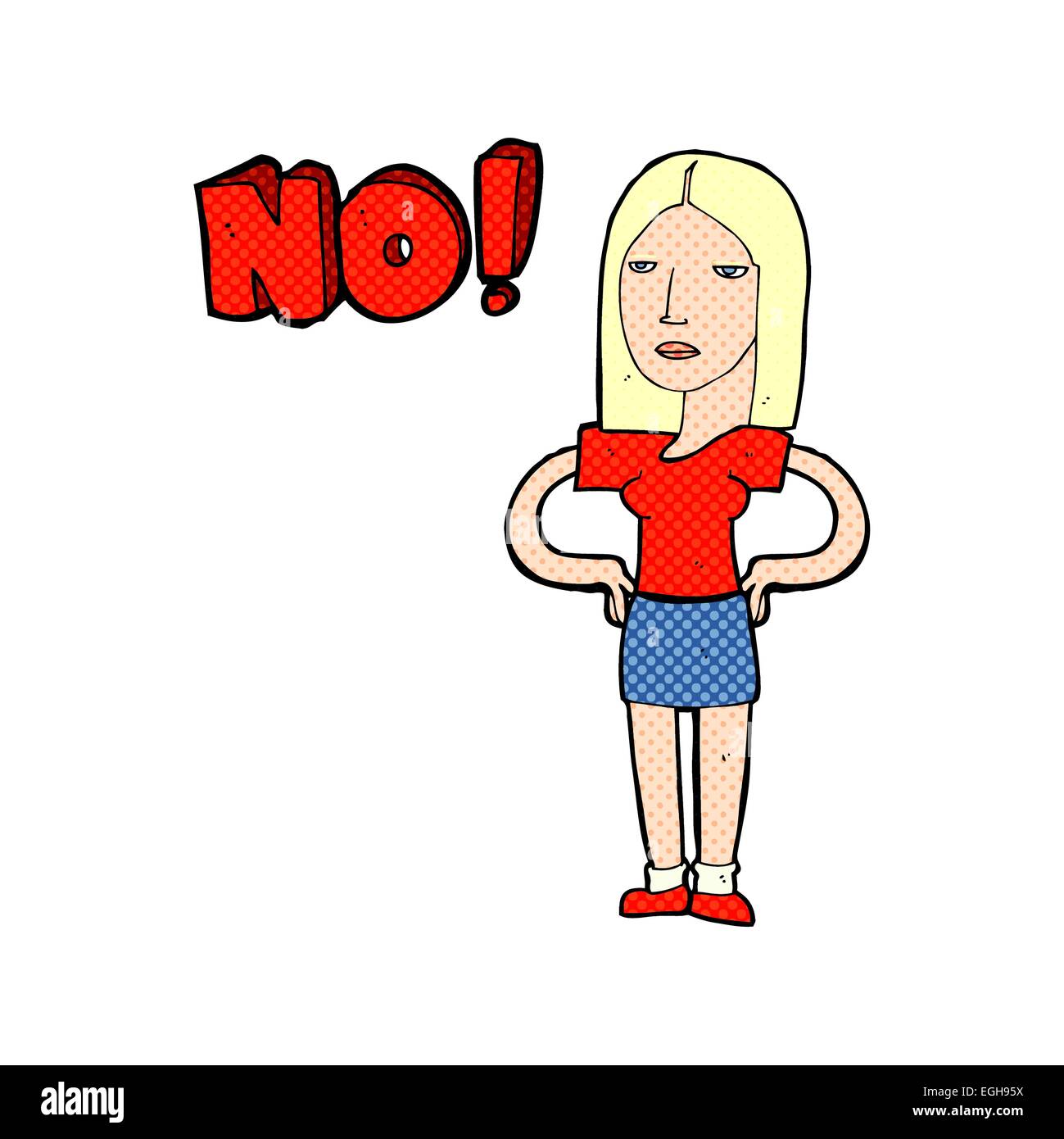 cartoon woman saying no Stock Vector Image & Art - Alamy
