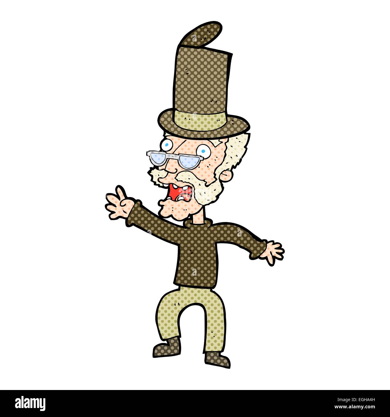 cartoon old man in top hat Stock Vector Image & Art - Alamy