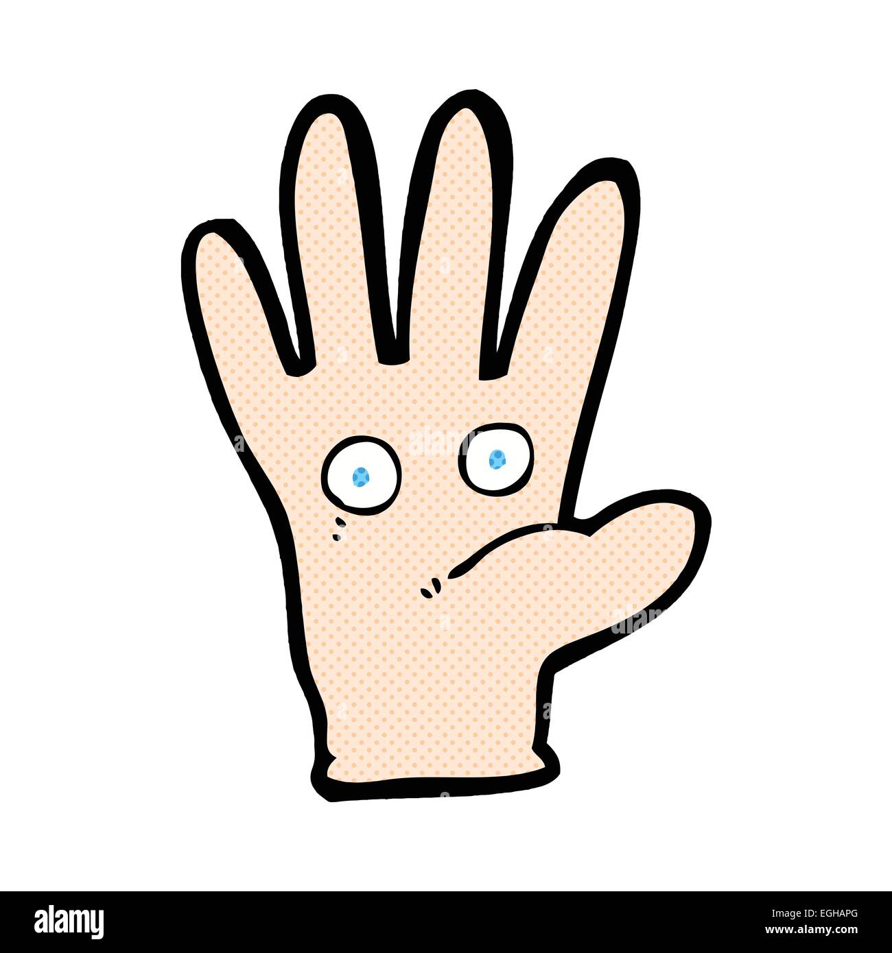 retro comic book style cartoon hand with eyes Stock Vector Image & Art ...