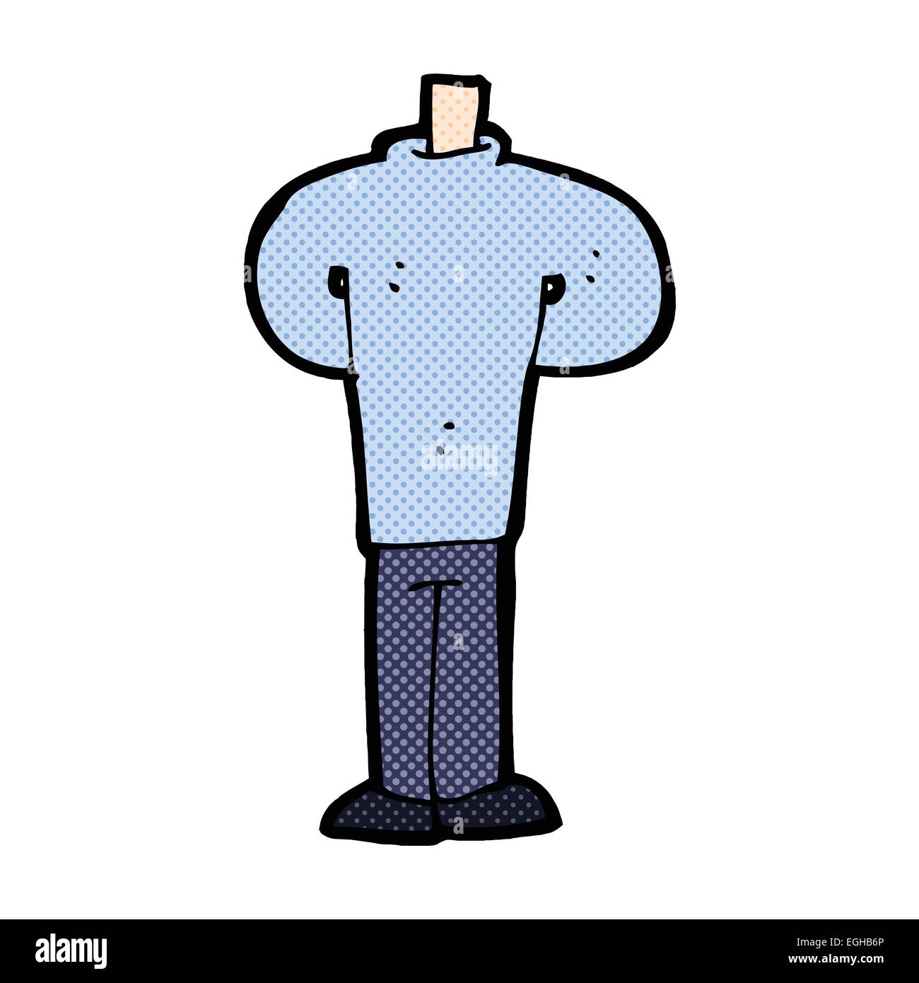 retro comic book style cartoon body standing still (mix and match retro