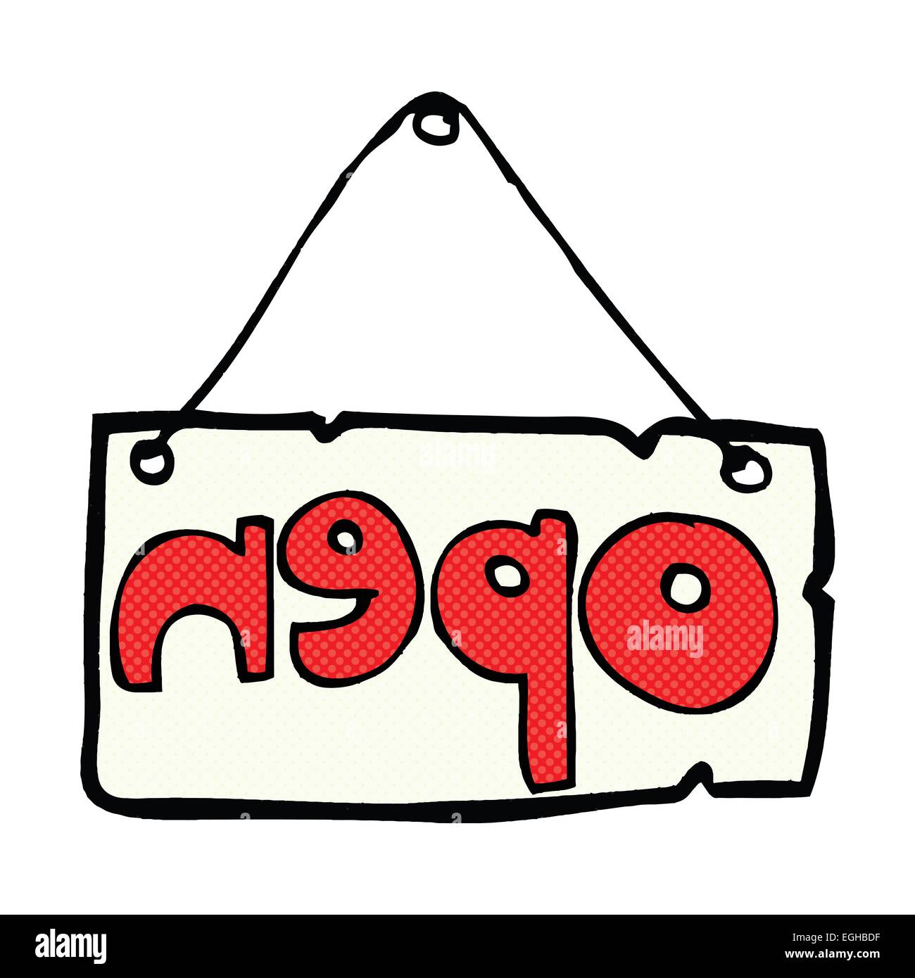retro comic book style cartoon open shop sign Stock Vector Image & Art ...