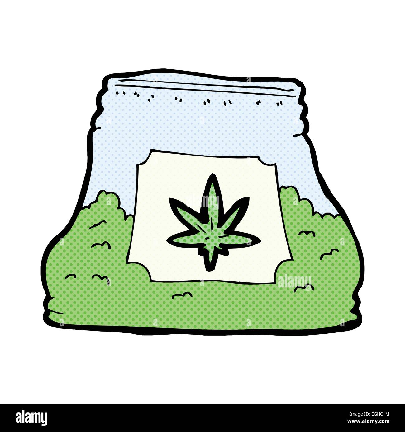 retro comic book style cartoon bag of weed Stock Vector Image & Art - Alamy