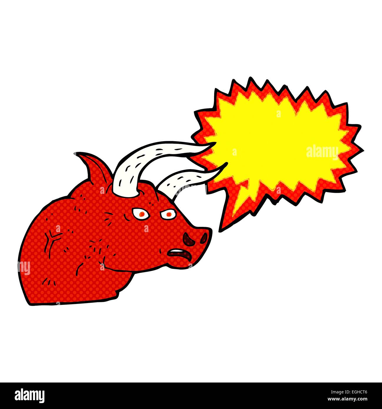 cartoon angry bull head with speech bubble Stock Vector Image & Art - Alamy