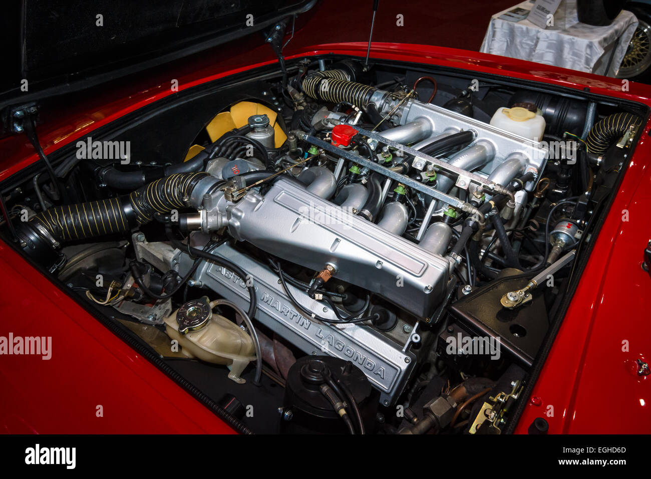 Engine of the car Aston Martin V8 Vantage Stock Photo