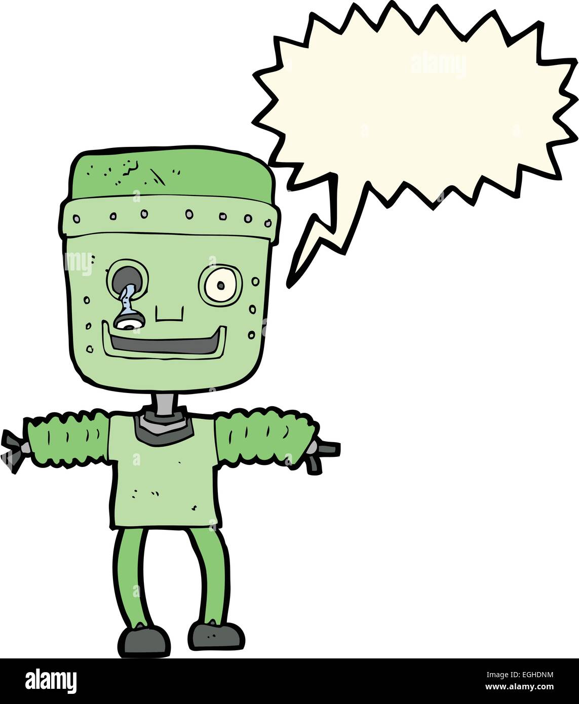 cartoon robot with speech bubble Stock Vector Image & Art - Alamy
