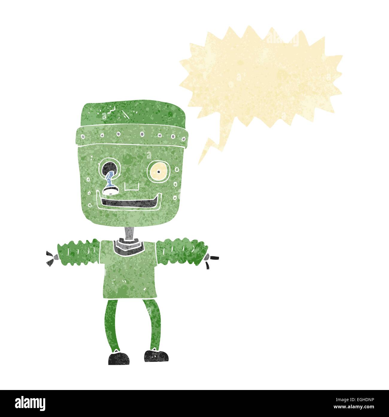 cartoon robot with speech bubble Stock Vector Image & Art - Alamy