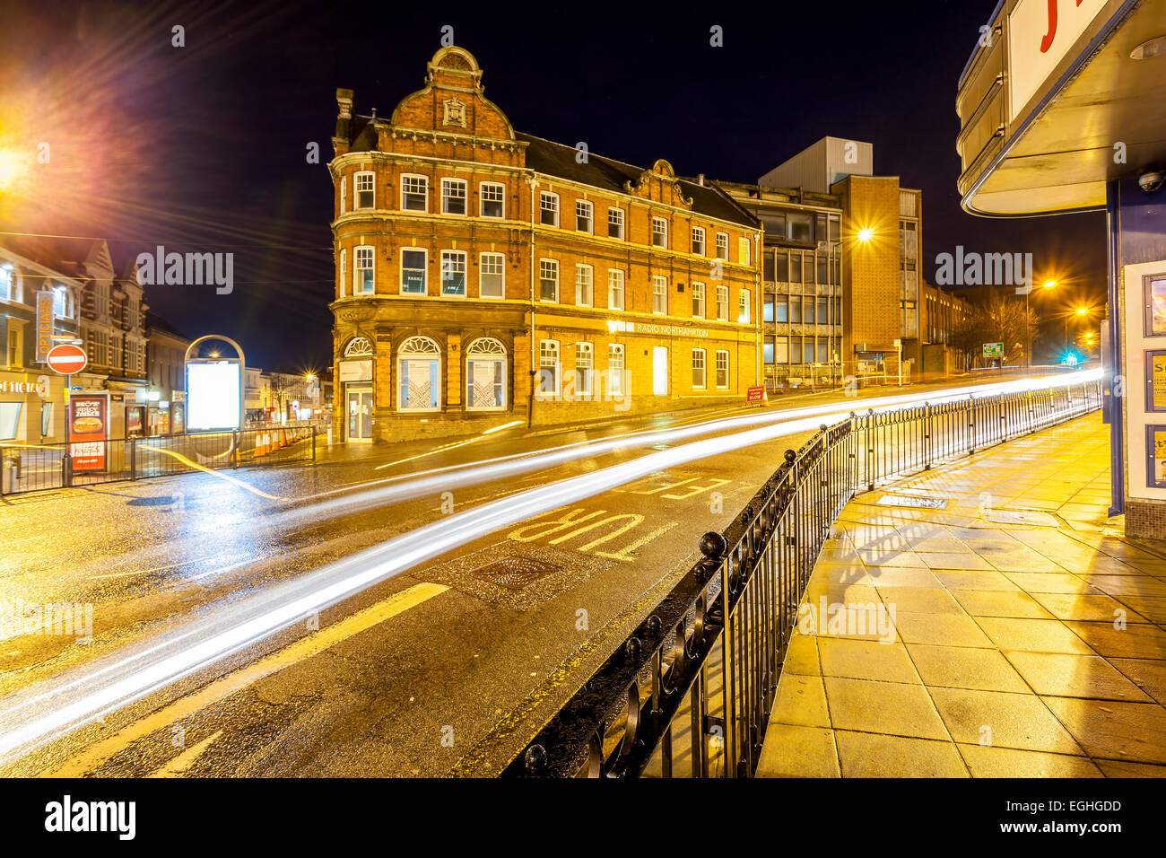 Radio Northampton Broadcasting House early hours of the morning Stock Photo