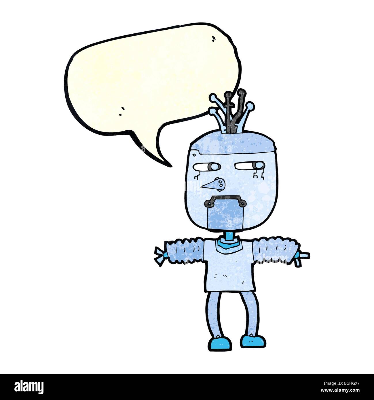 cartoon robot with speech bubble Stock Vector Image & Art - Alamy
