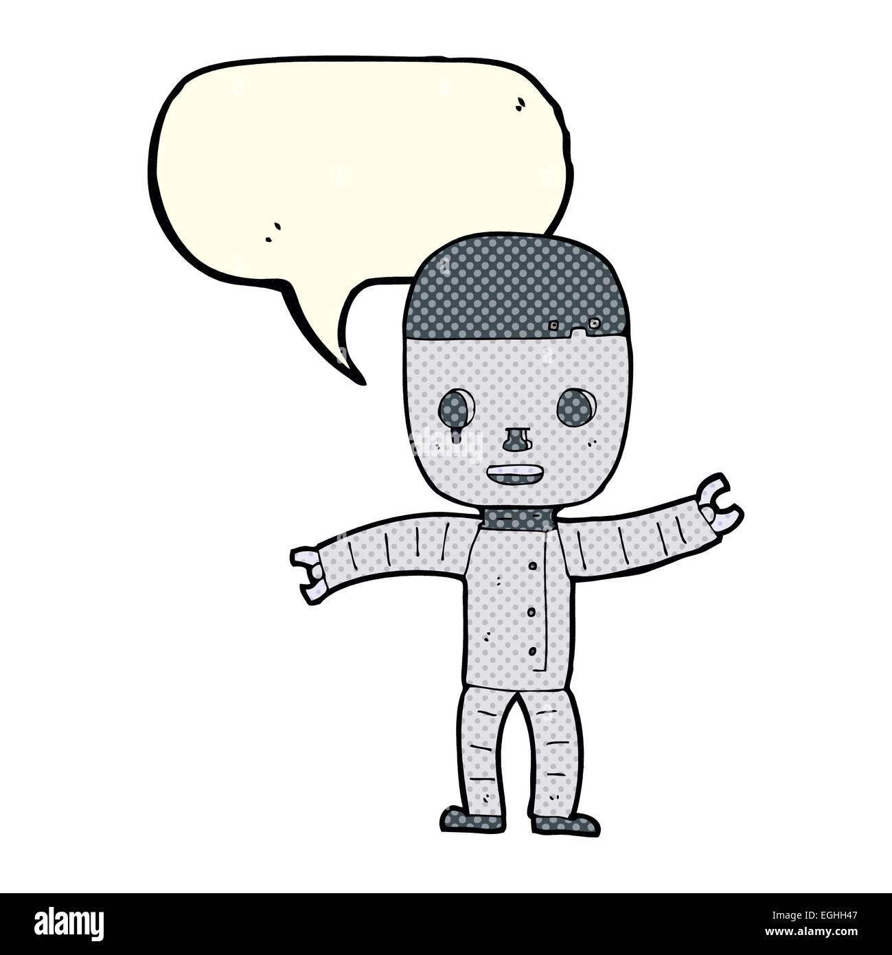 cartoon robot with speech bubble Stock Vector Image & Art - Alamy