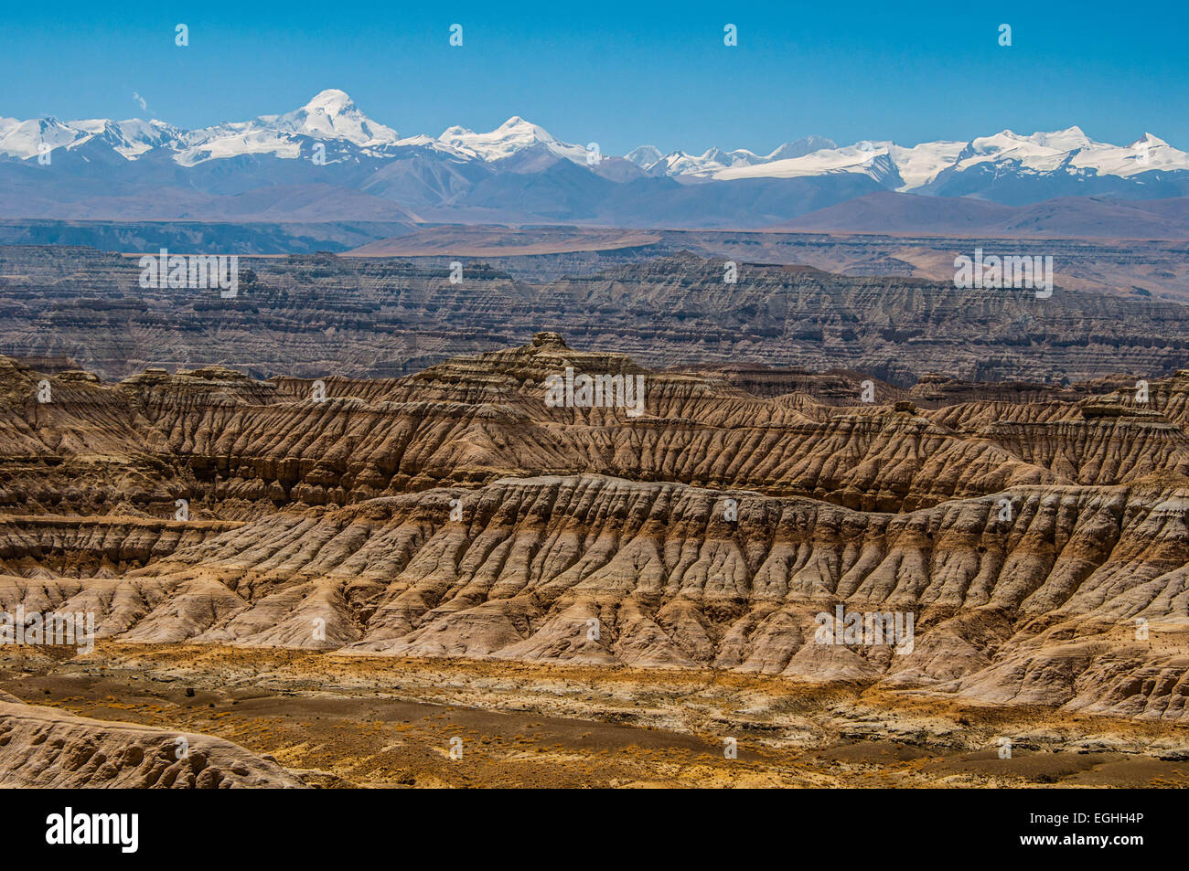 Outer space territory and the Himalaya mountains Stock Photo