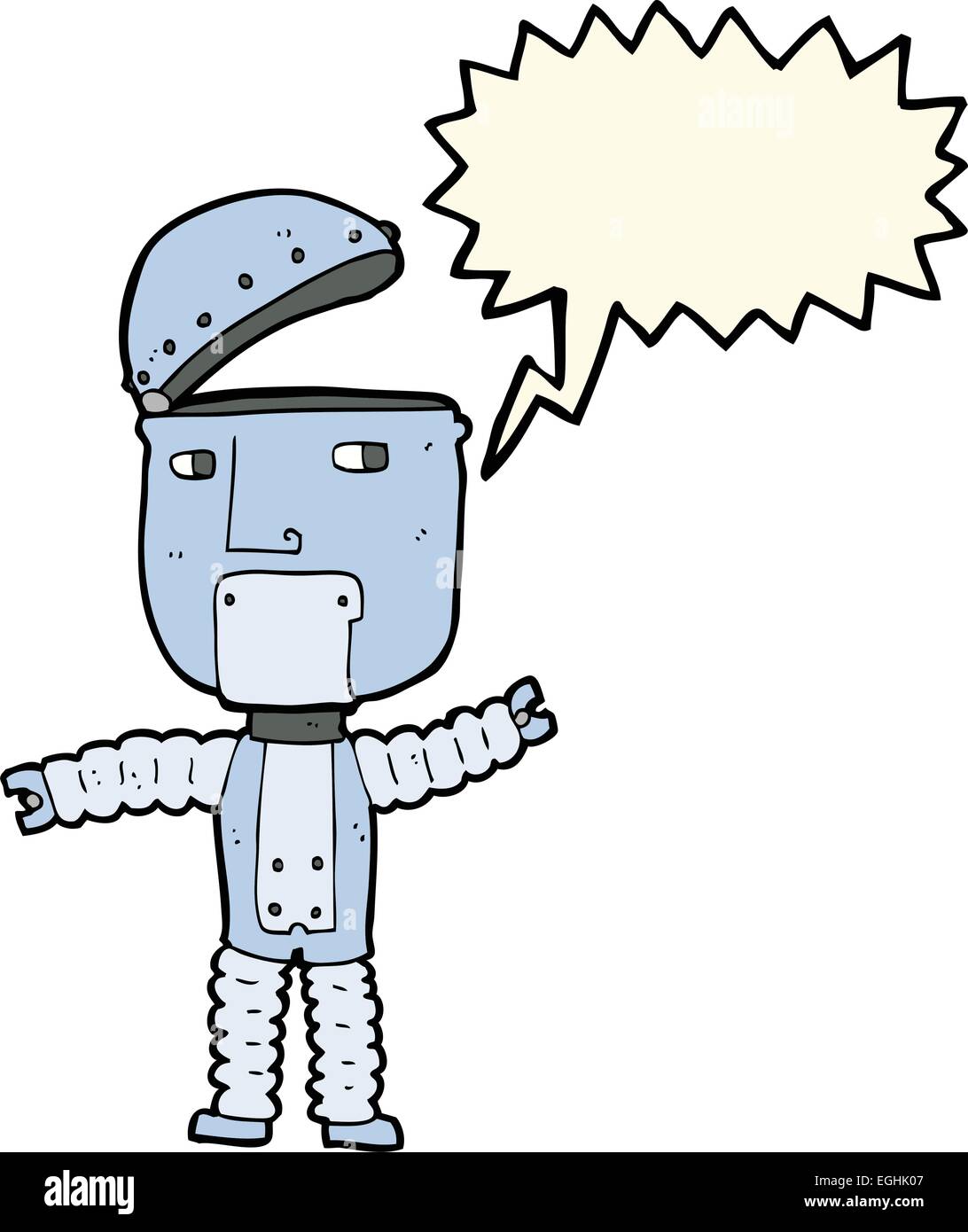 cartoon robot with speech bubble Stock Vector Image & Art Alamy