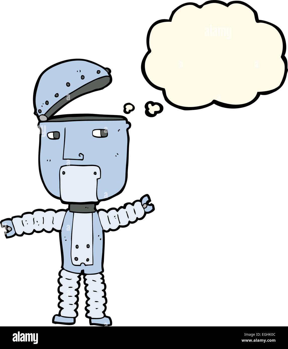 cartoon robot with thought bubble Stock Vector Image & Art Alamy