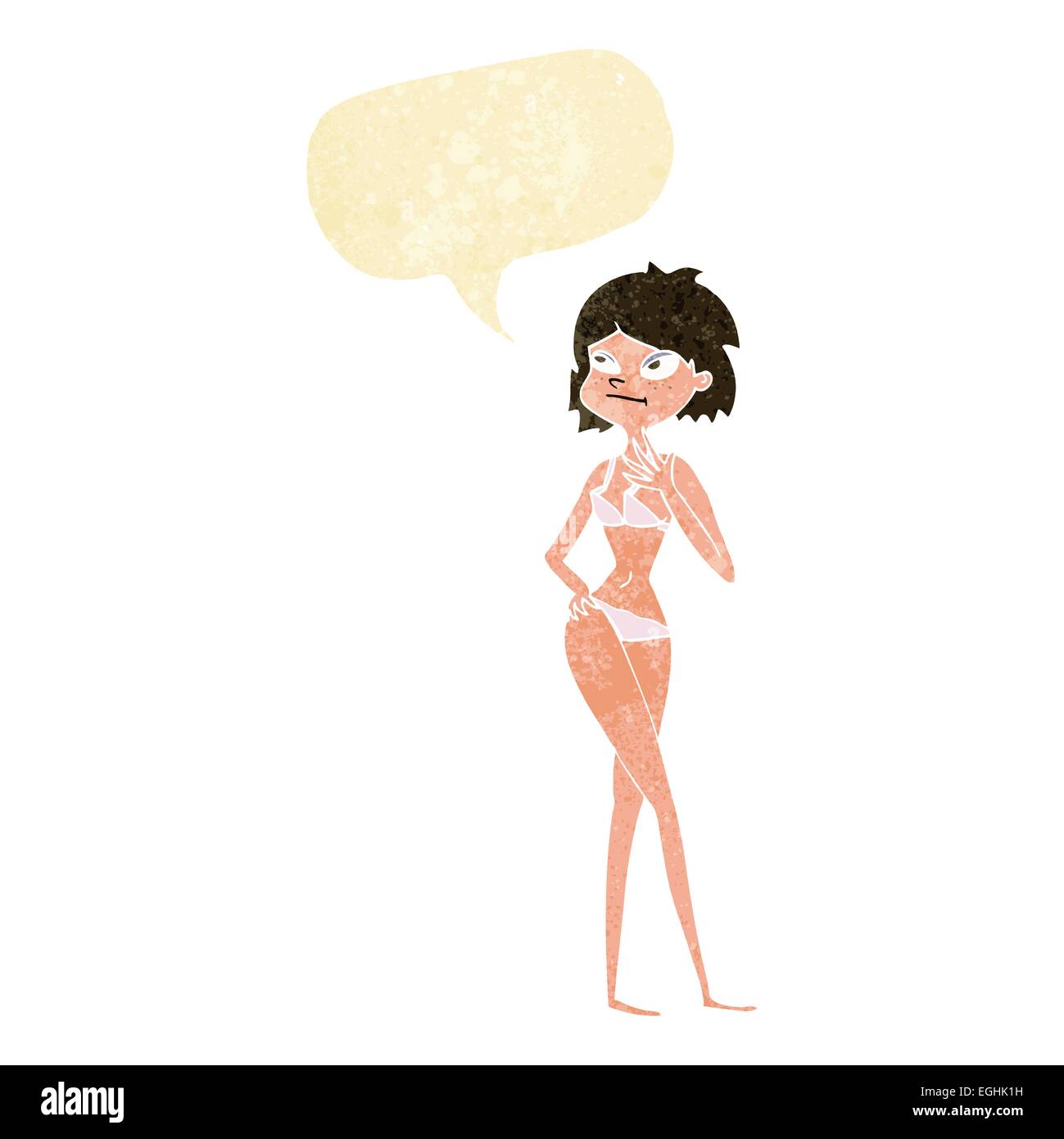 cartoon woman in bikini with speech bubble Stock Vector Image & Art Alamy