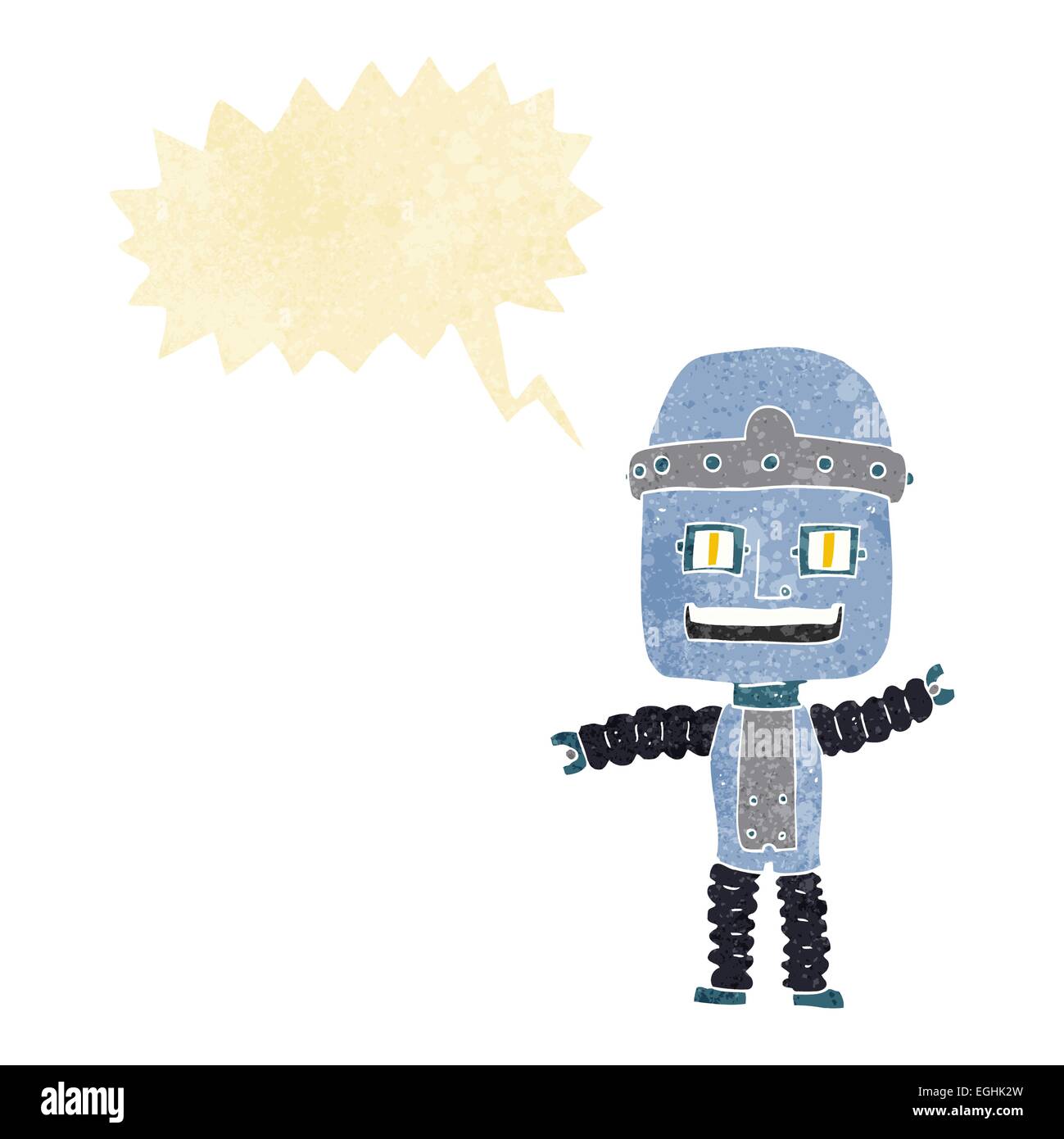 cartoon waving robot with speech bubble Stock Vector Image & Art - Alamy
