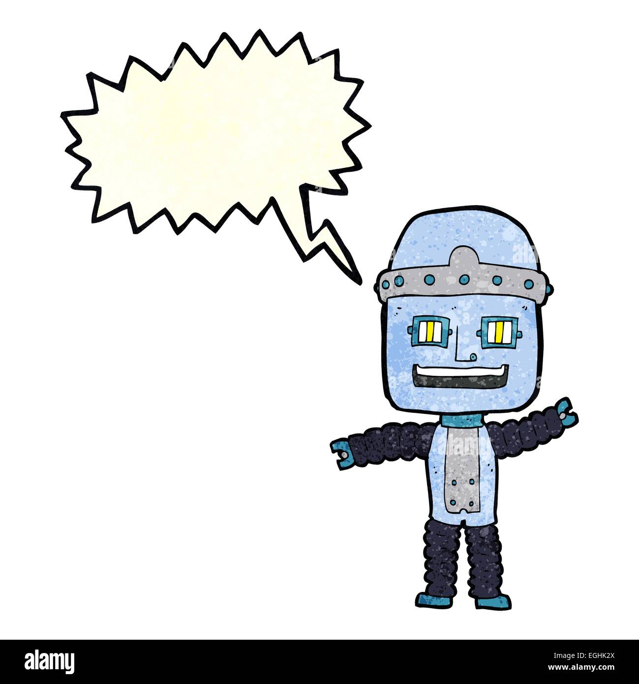 cartoon waving robot with speech bubble Stock Vector Image & Art - Alamy