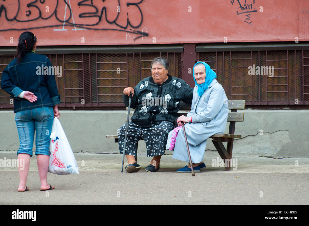 Women, Narva, Estonia, Baltic states, Europe Stock Photo