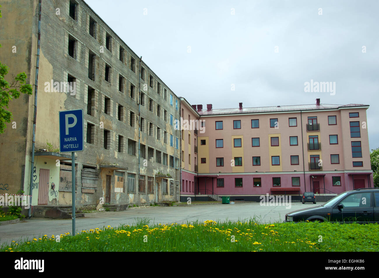 House, Narva, Estonia, Baltic states, Europe Stock Photo