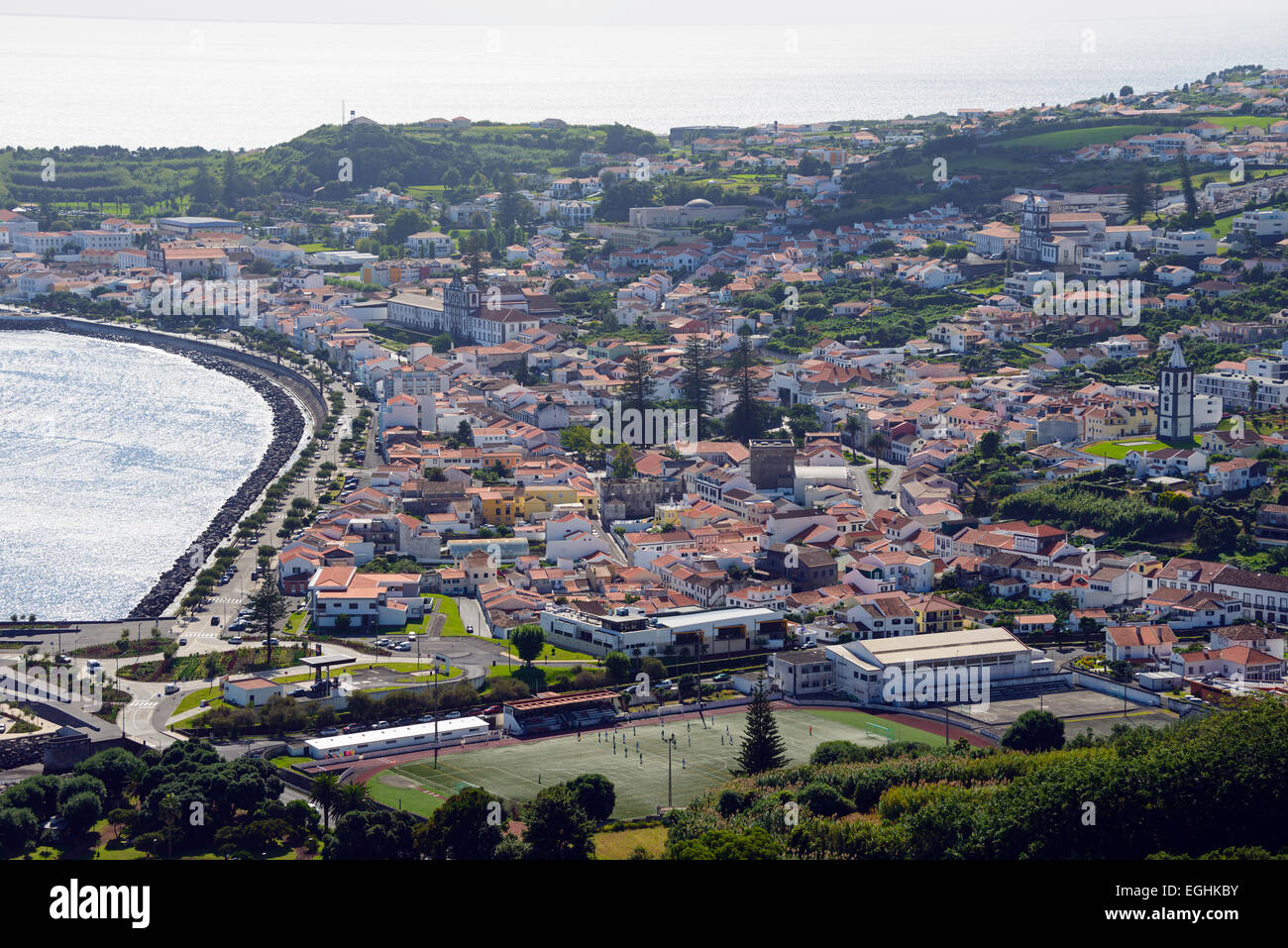 View from Miradouro de Nossa Senhora da Conceição, Horta, Faial, Azores, Portugal Stock Photo