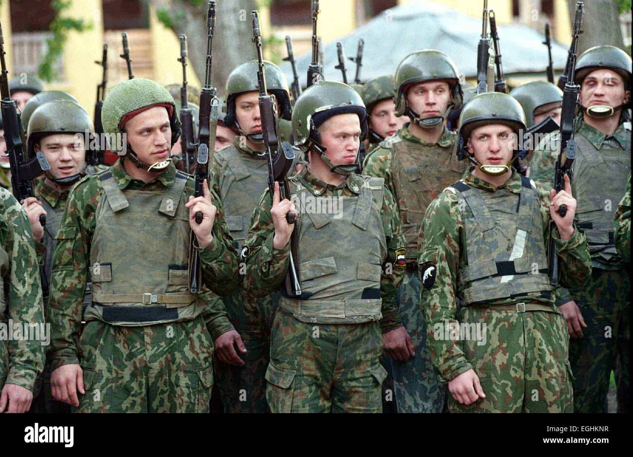 Russia. Russian Special Forces training. In picture soldiers holding