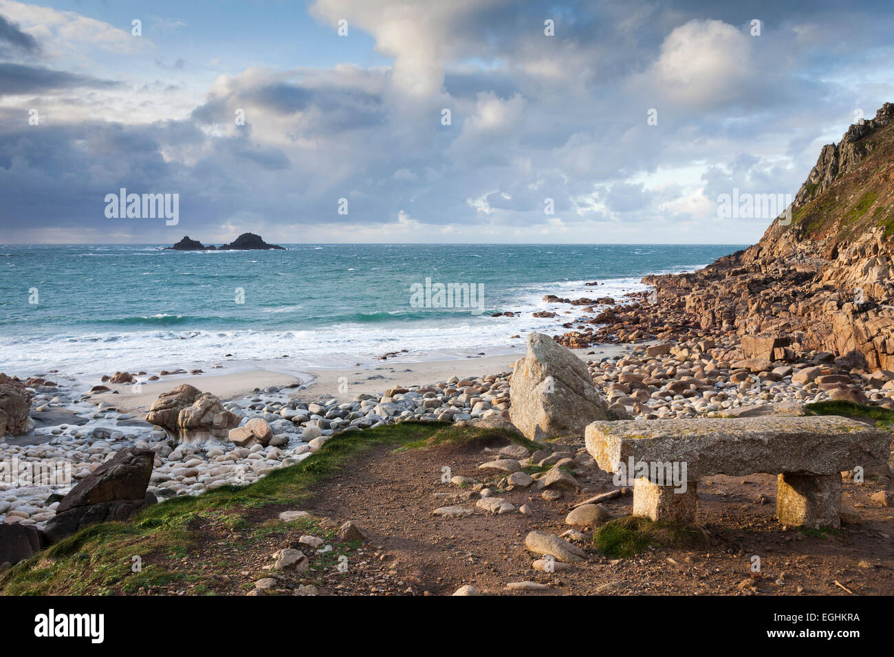 'Porth Nanven' beach, 'Cot Valley, Cornwall, England, UK Stock Photo