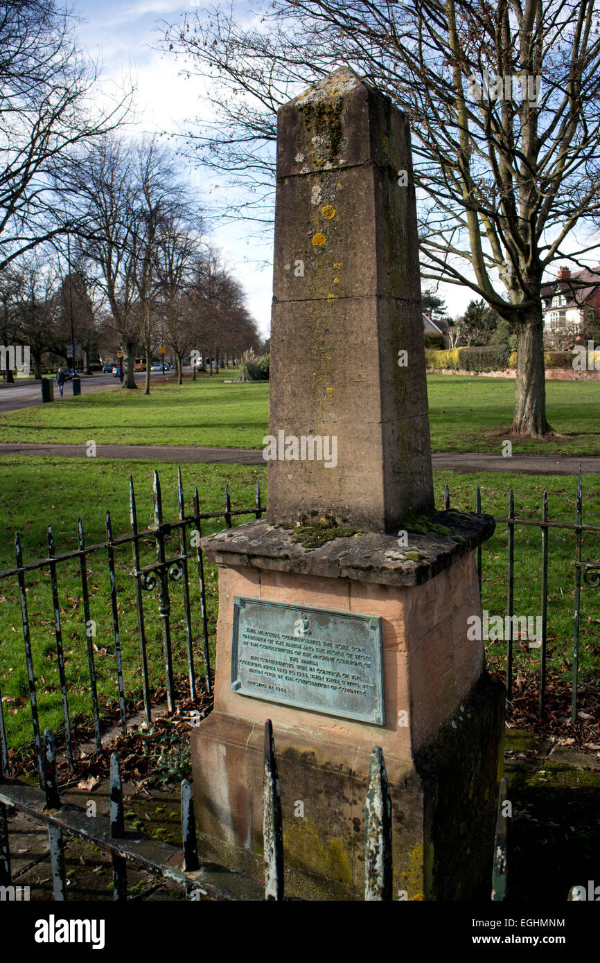 Memorial stone in Binley Road, Binley, Coventry, West Midlands, England