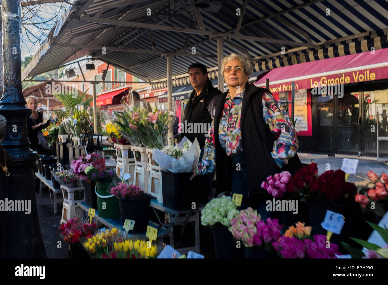 Flower market in Nice France Stock Photo