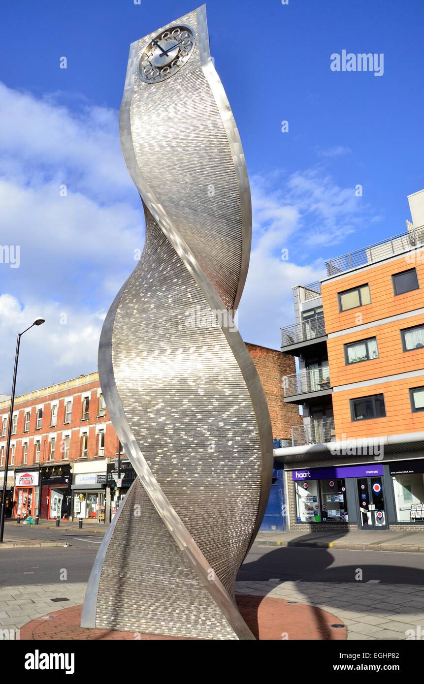 Spiral Clock at Maryland, near Stratford, London Stock Photo Alamy