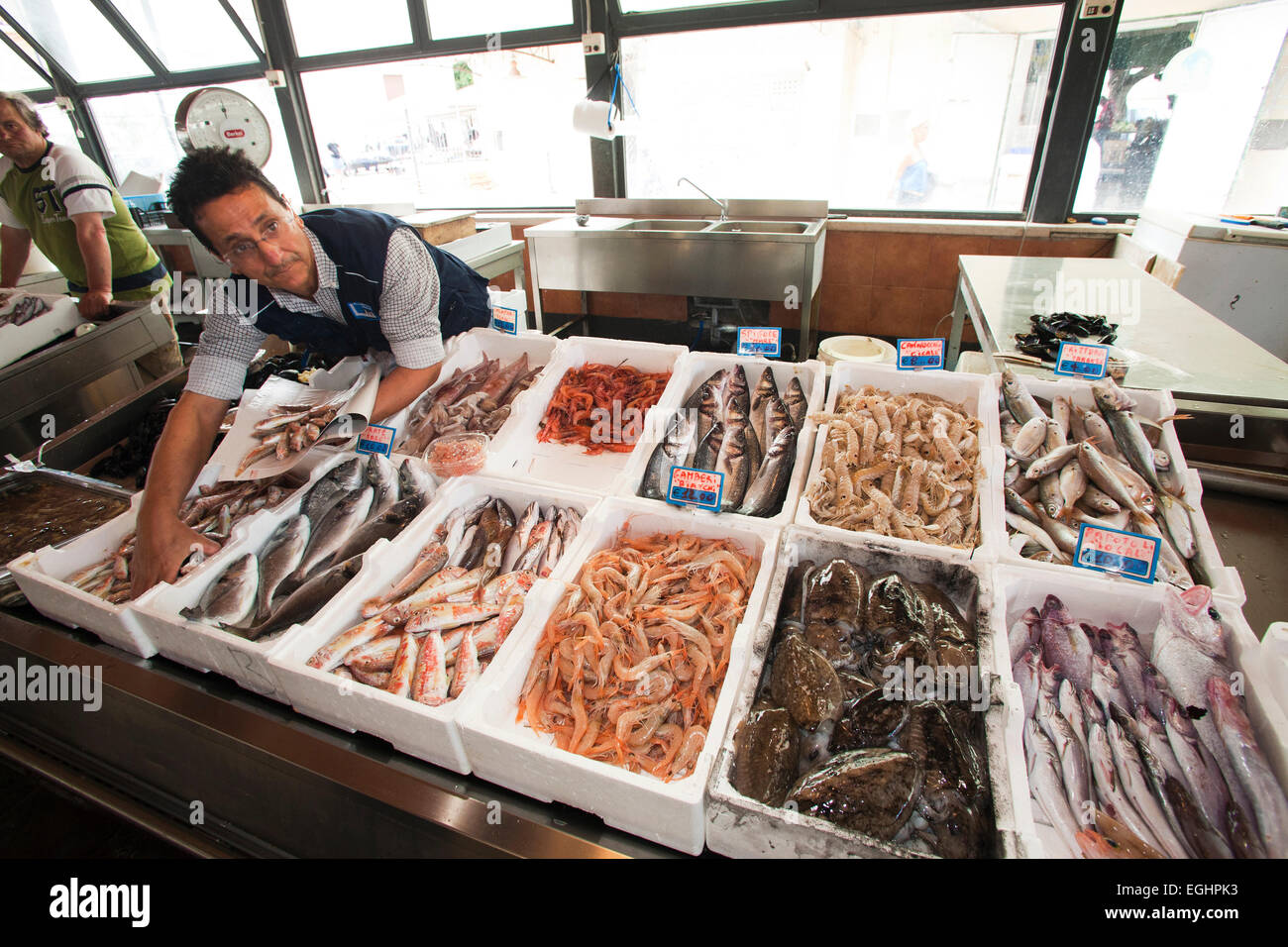 fish market, old town, crotone, calabria, italy, europe Stock Photo Alamy