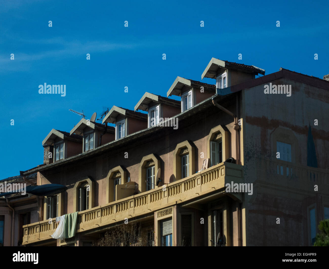 Attractive apartment building in Nice near the Chagall Museum Stock Photo