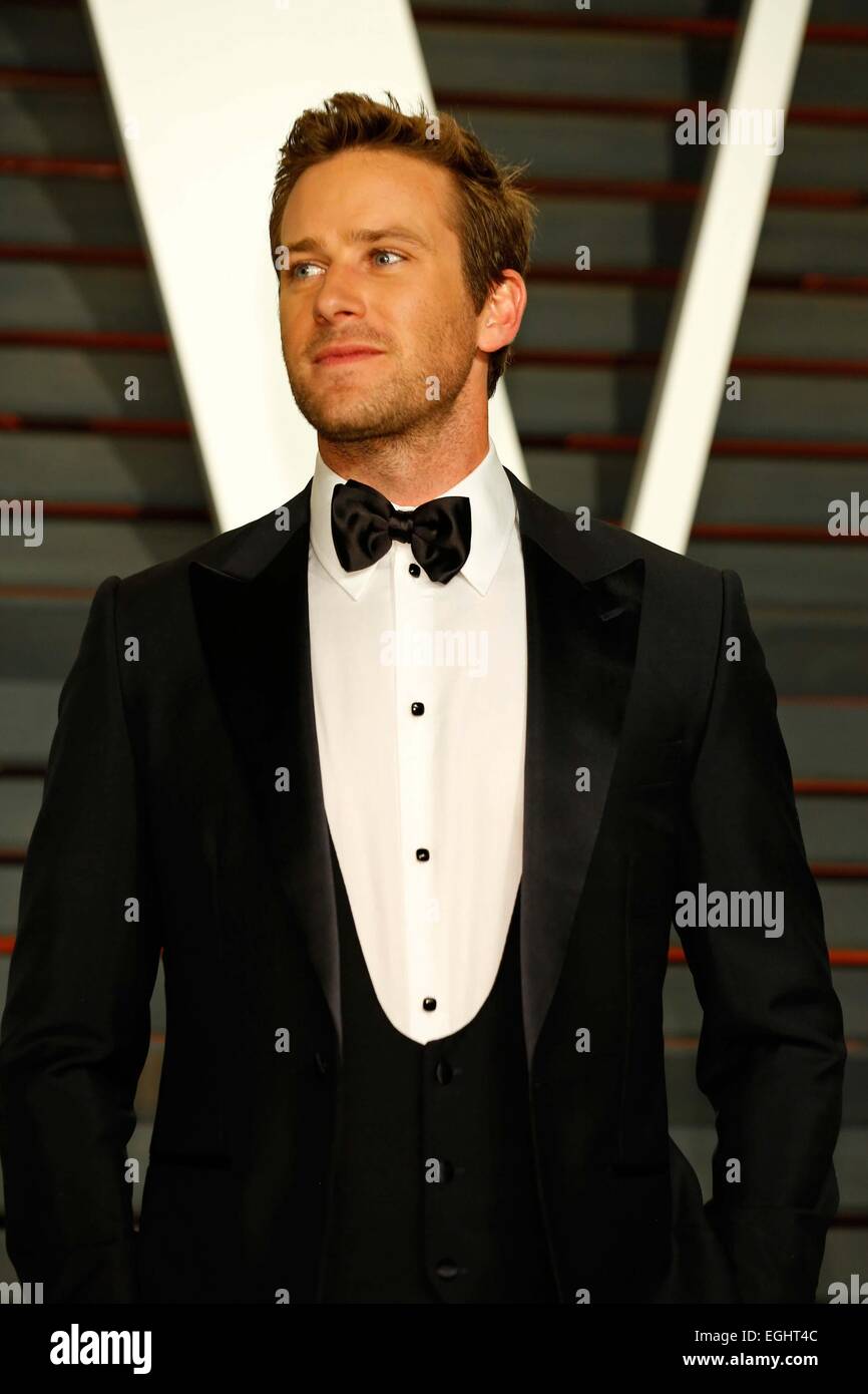 Beverly Hills, CA, USA. 23rd Feb, 2015. Armie Hammer.Vanity Fair Oscar Party 2015.Beverly Hills
