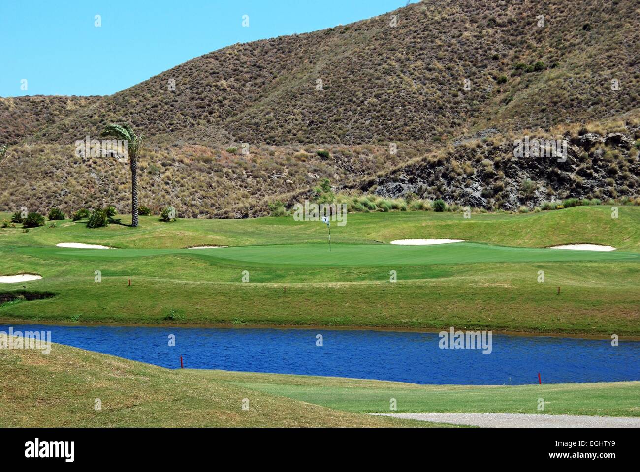 View of part of the golf course and lake, Mojacar, Almeria Province,  Andalusia, Spain, Western Europe Stock Photo - Alamy