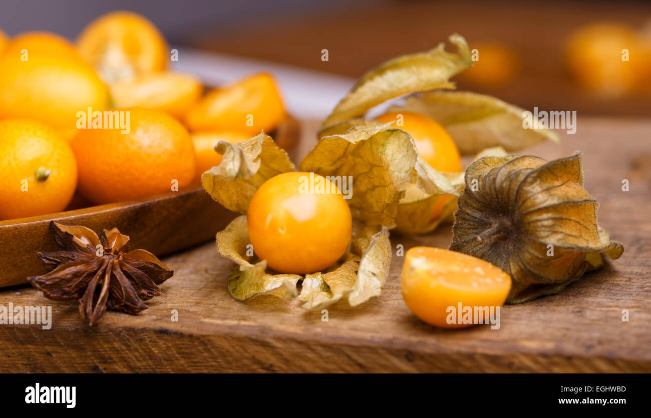 physalis and kumquat Stock Photo Alamy
