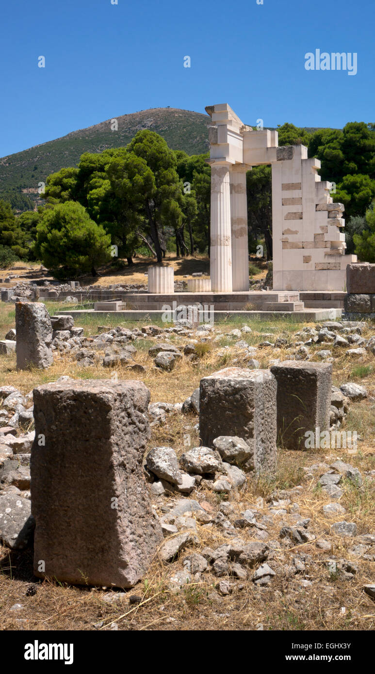 Ruins at Epidaurus, Argolida, Peloponnese, Greece, Europe Stock Photo