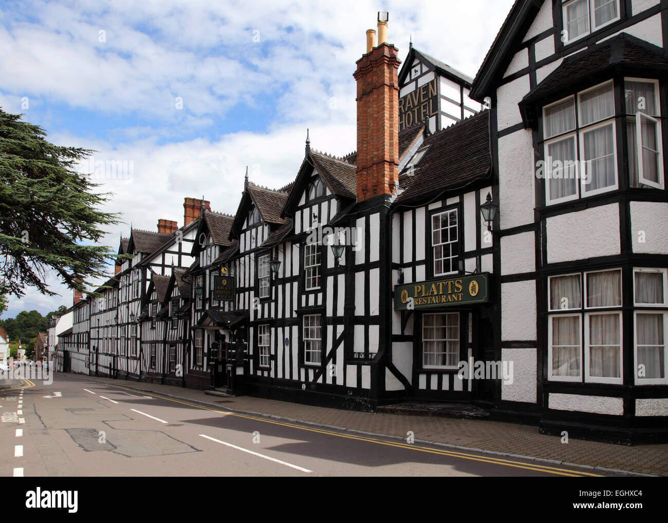 The Raven Hotel, black and white timbered building in Droitwich ...