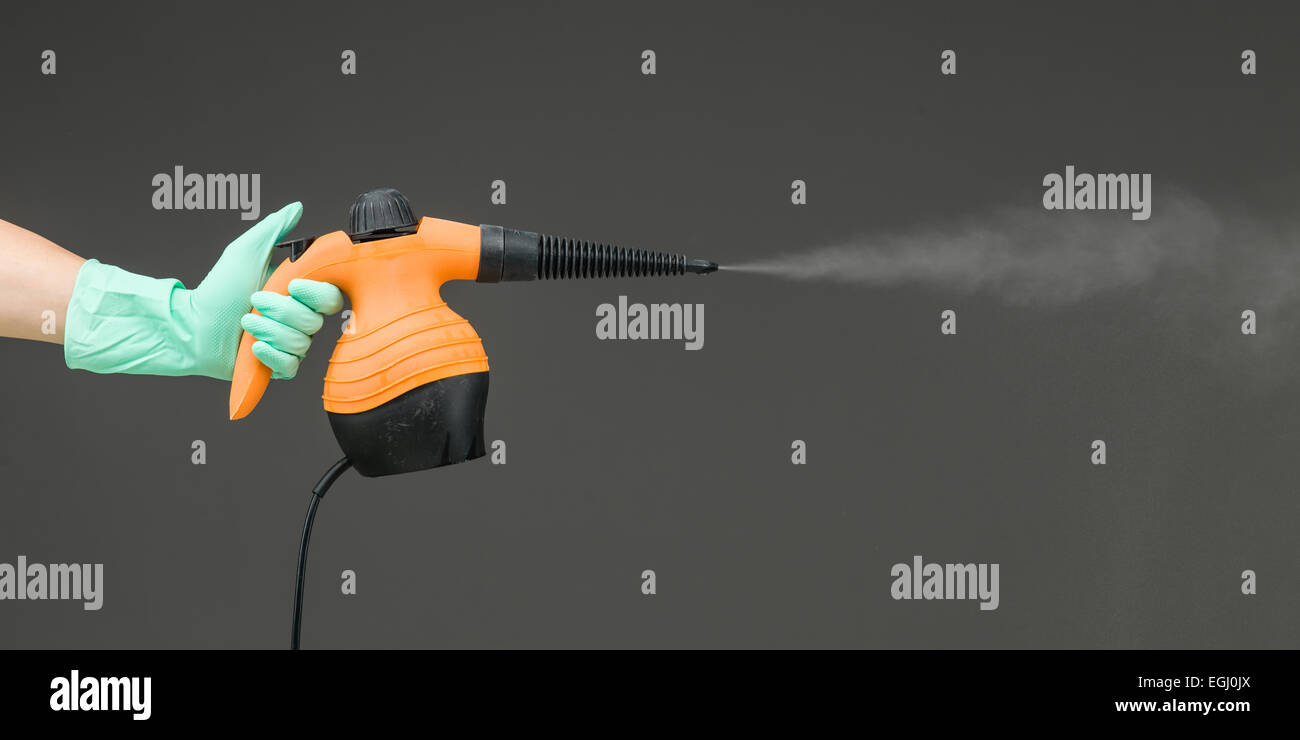 hand holding pressure steam cleaner Stock Photo - Alamy